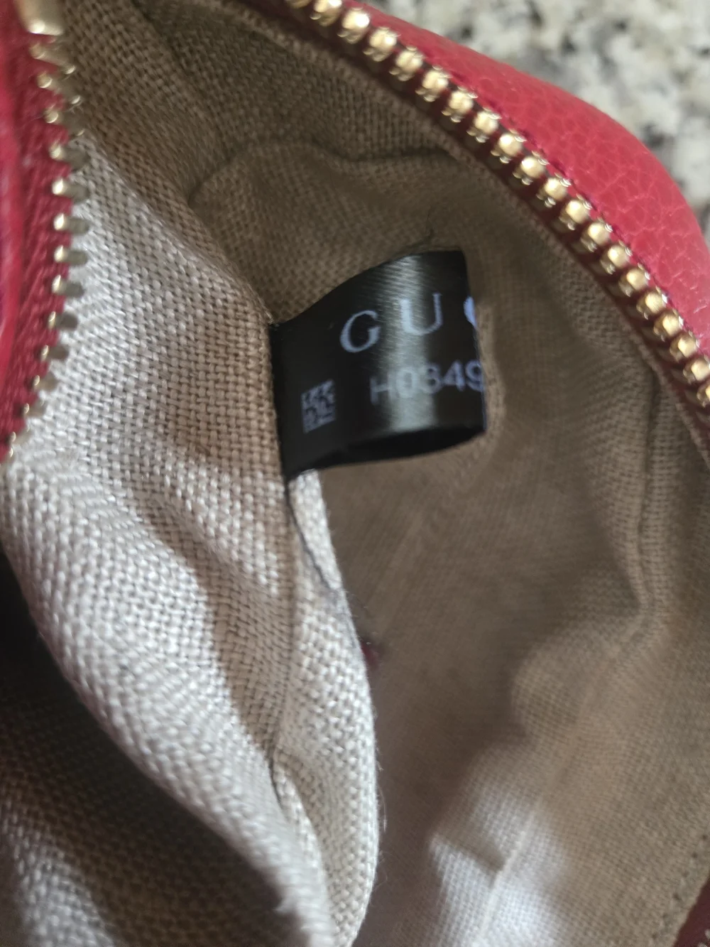 Gucci Red and Beige Canvas Crossbody Bag